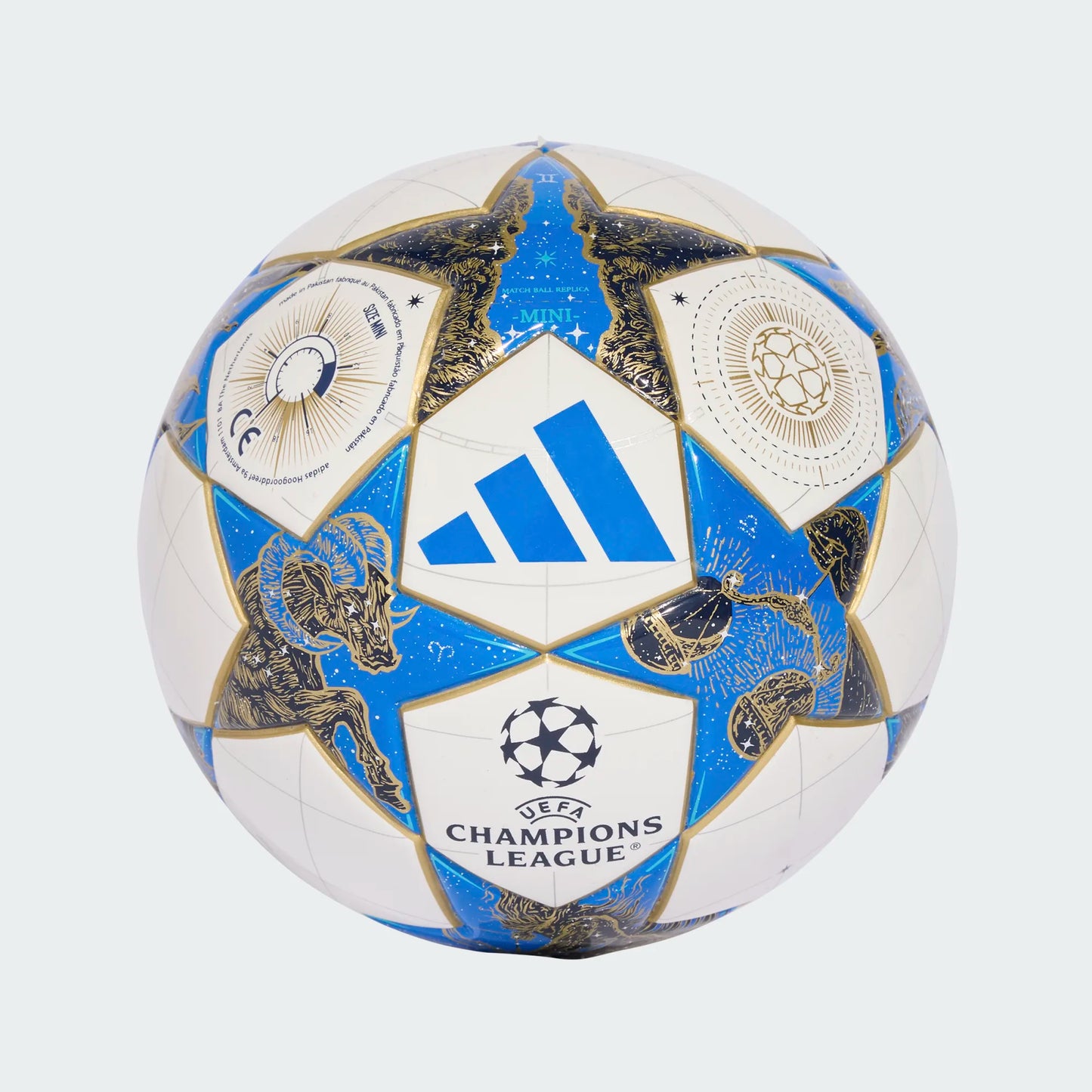 Adidas UCL 25/26 Mini Soccer Ball - White/Dark Blue/Gold