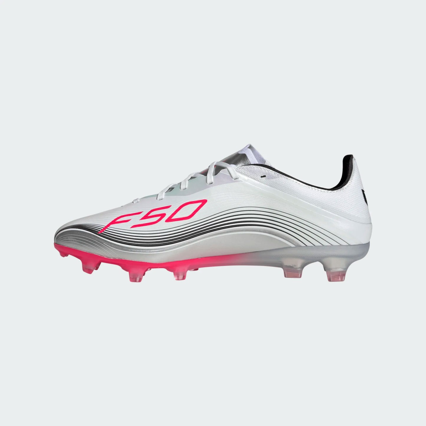 Adidas F50 Messi Pro FG Firm Ground Soccer Cleat - White/Lucid Red/Silver Metallic