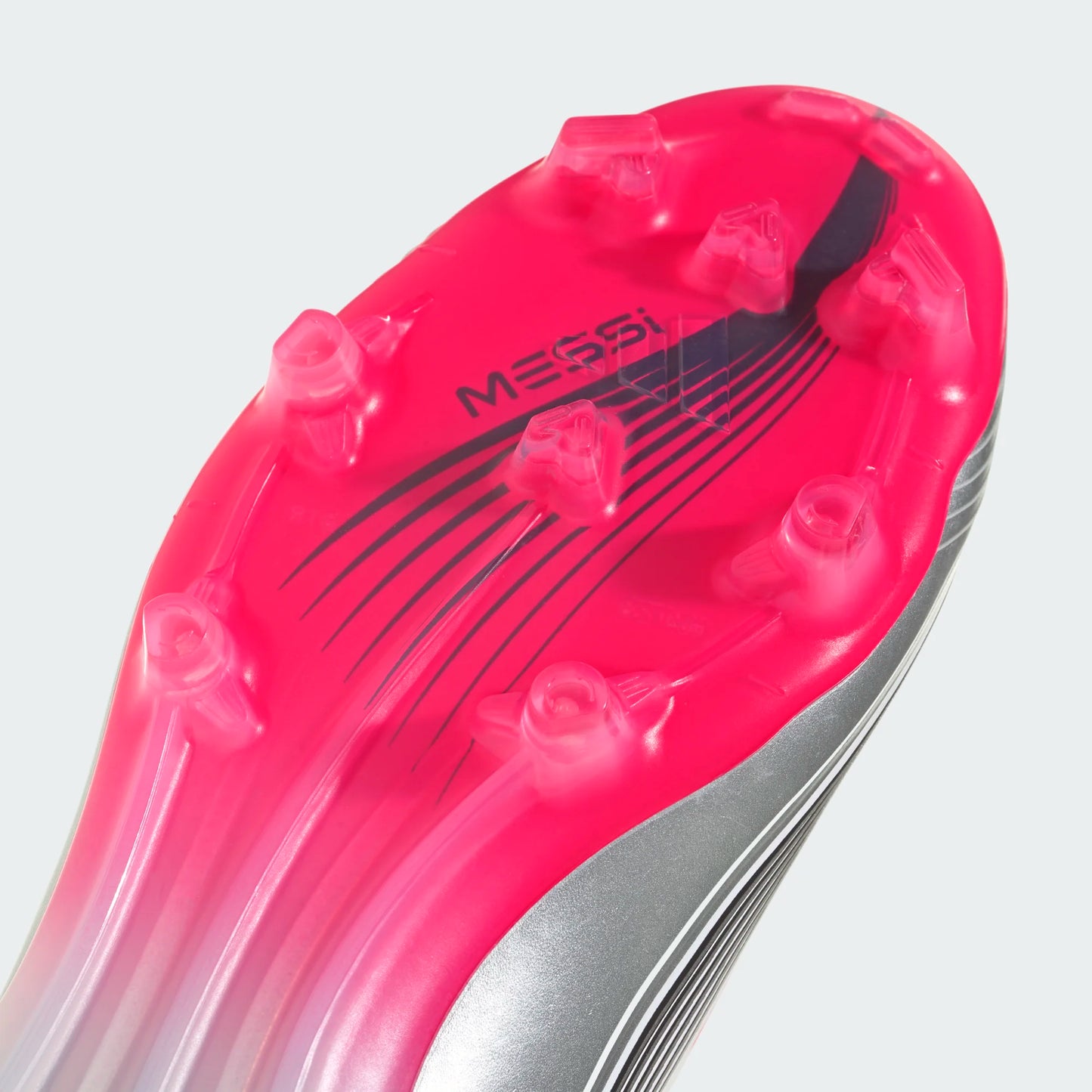 Adidas F50 Messi Pro FG Firm Ground Soccer Cleat - White/Lucid Red/Silver Metallic
