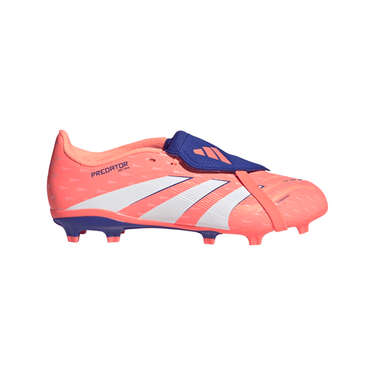 Adidas Junior Predator League Fold Tongue FG Firm Ground Soccer Cleat - Signal Coral/Cloud White/Beam Orange