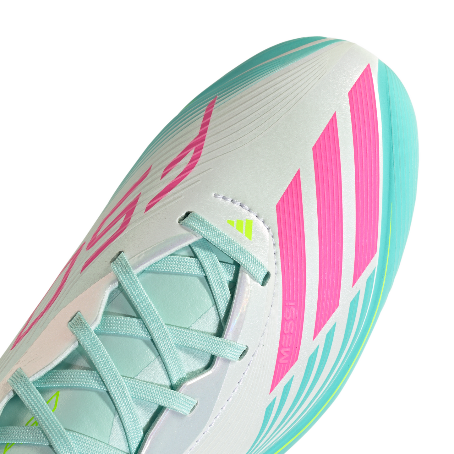 Adidas F50 Elite Messi FG Firm Ground Soccer Cleat - Cloud White/Lucid Pink/Flash Aqua