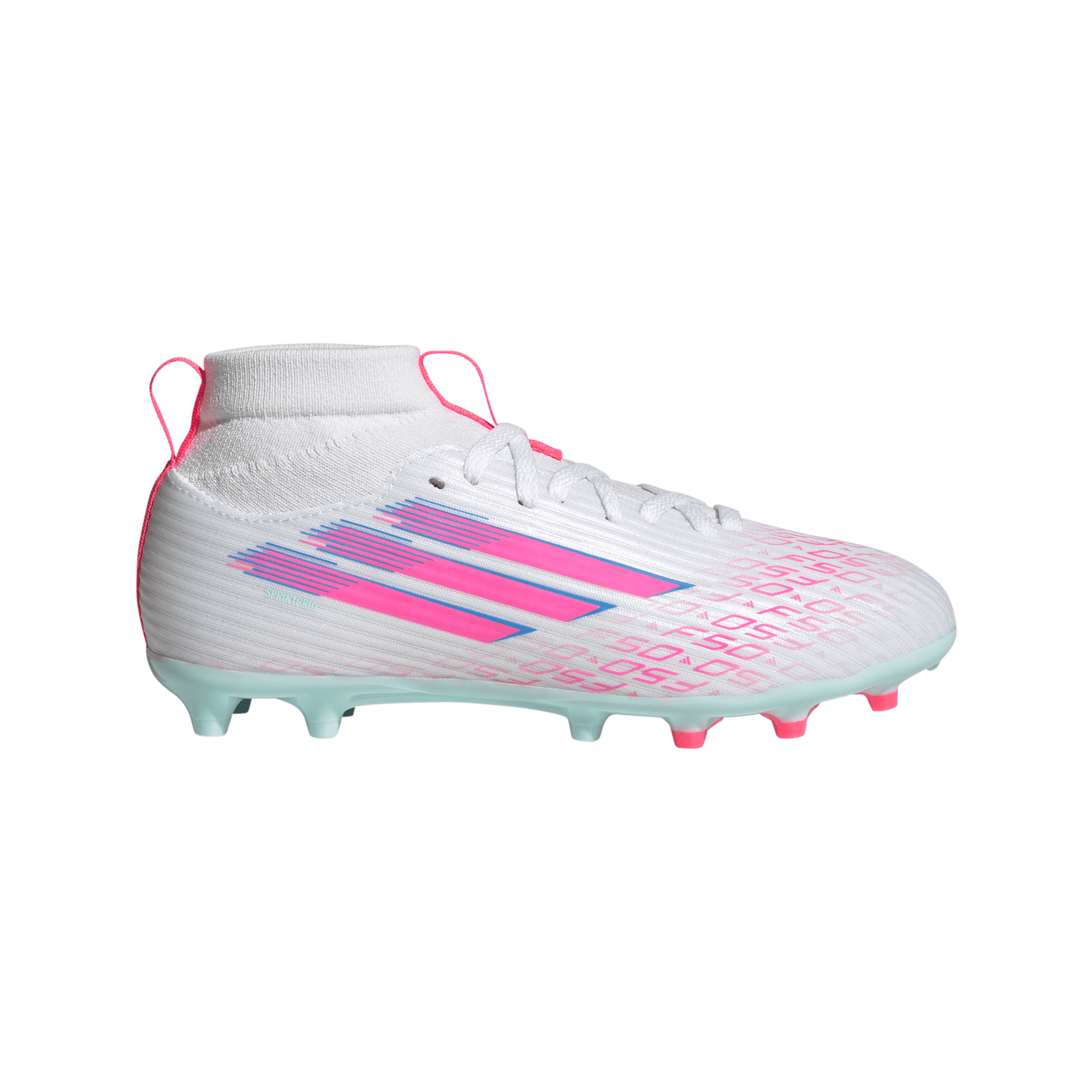 adidas F50 Sparkfusion League Kids Firm Ground/Artificial Grass FG/AG- Cloud White / Lucid Pink / Cloud White