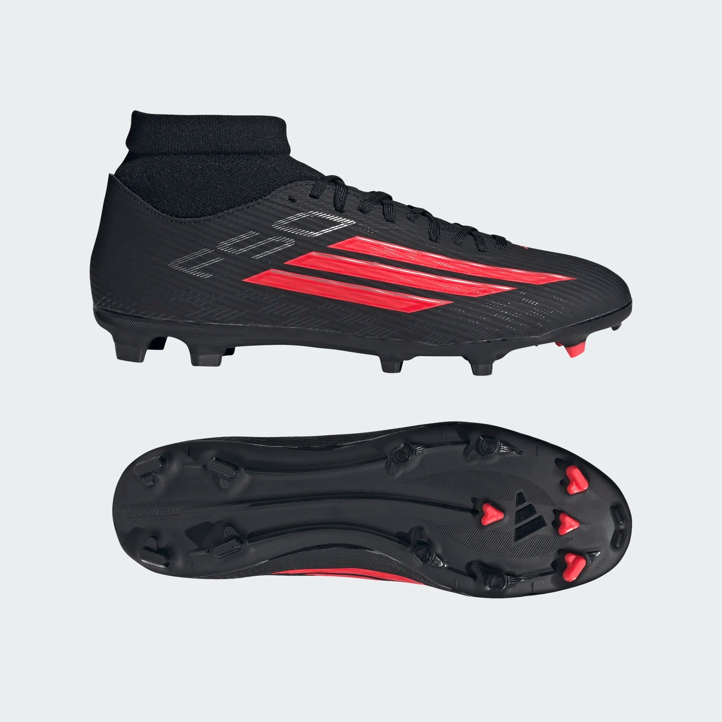 Adidas F50 Mid League FG/MG Firm Ground Soccer Cleat - Core Black/Lucid Red/Core Black
