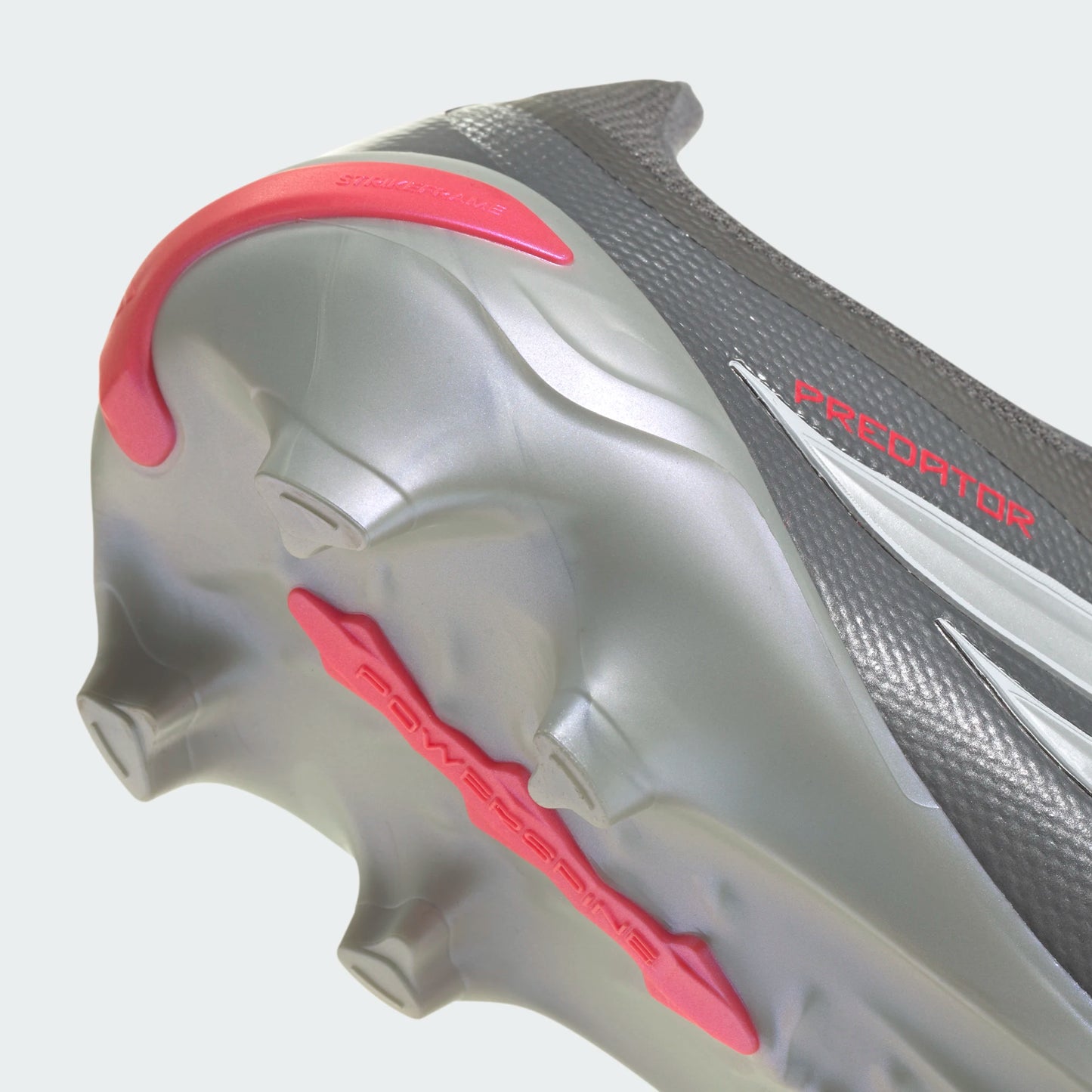 Adidas Predator League Fold Tongue FT FG Firm Ground Soccer Cleat - Iron Metallic/Zero Metallic/Lucid Red
