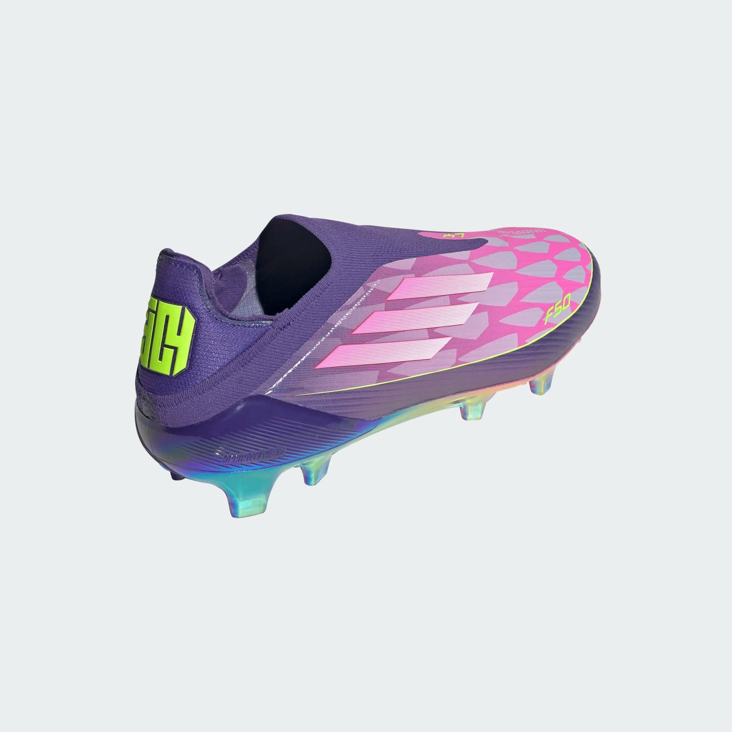 Adidas Lamine Yamal F50 FG Firm Ground Soccer Cleat - University Purple/Cloud White/Lucid Lemon