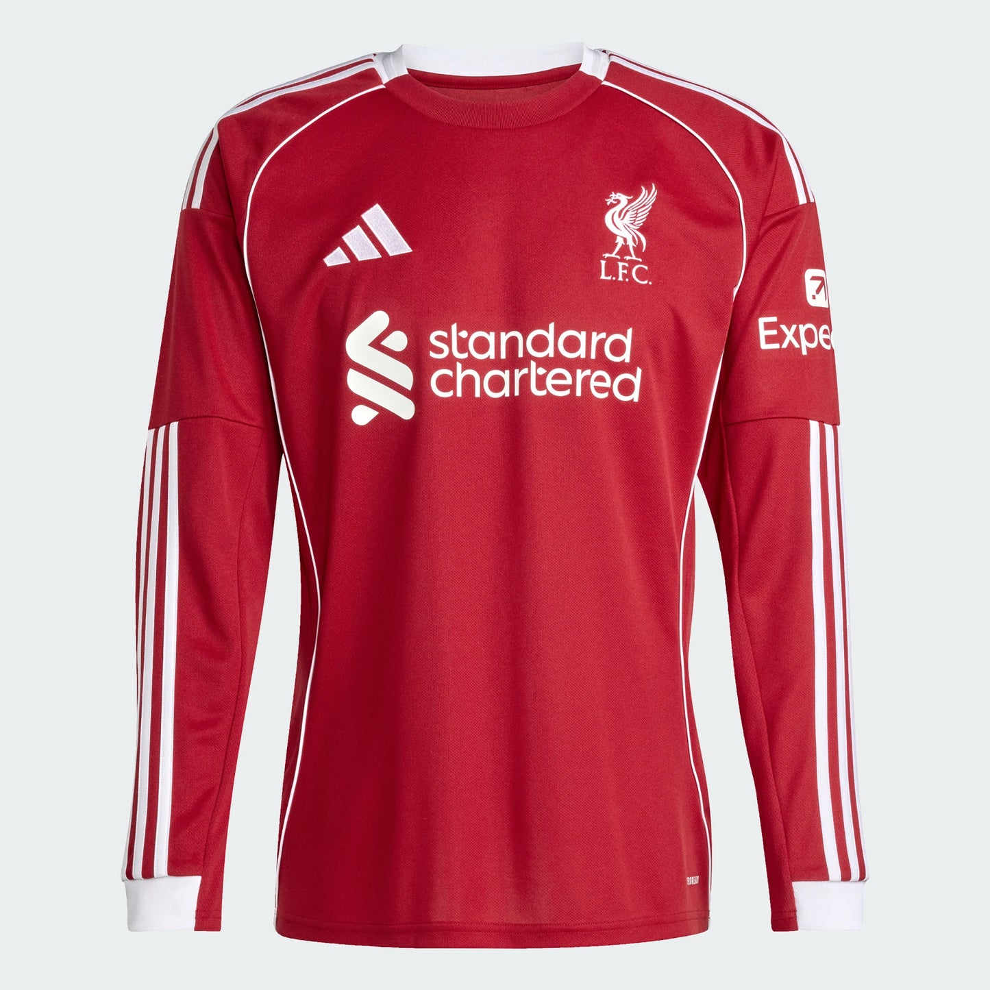 Men's Replica Adidas Liverpool Long Sleeve Home Jersey 25/26