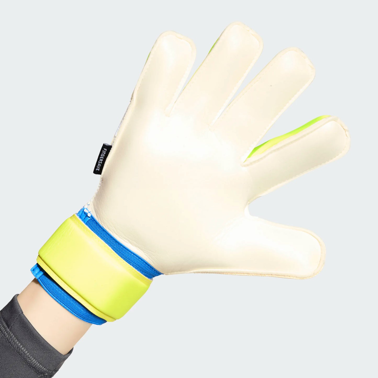 Adidas Junior Predator Match Fingersave Goalkeeper Glove - Crystal Sky/Ray Blue/Team Solar Yellow 2