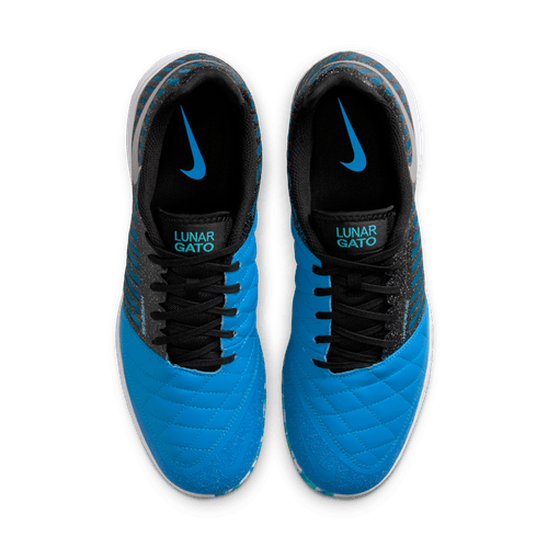 Nike Lunargato II IN Indoor Soccer Shoe - Metallic Silver/Black/Neptune Blue