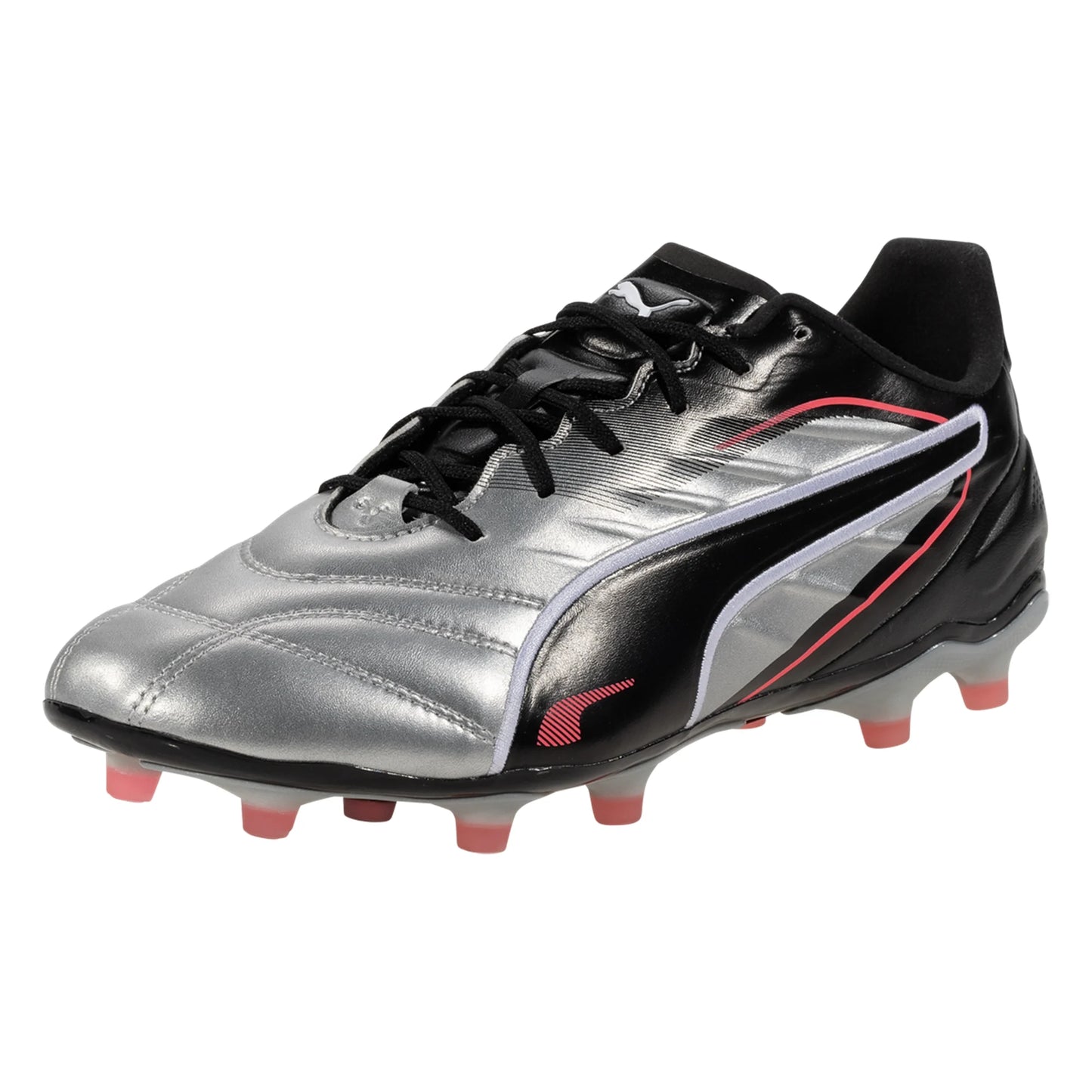 Puma King Pro FG/AG Firm Ground Soccer Cleat - Silver/Black/Sun-Struck/White