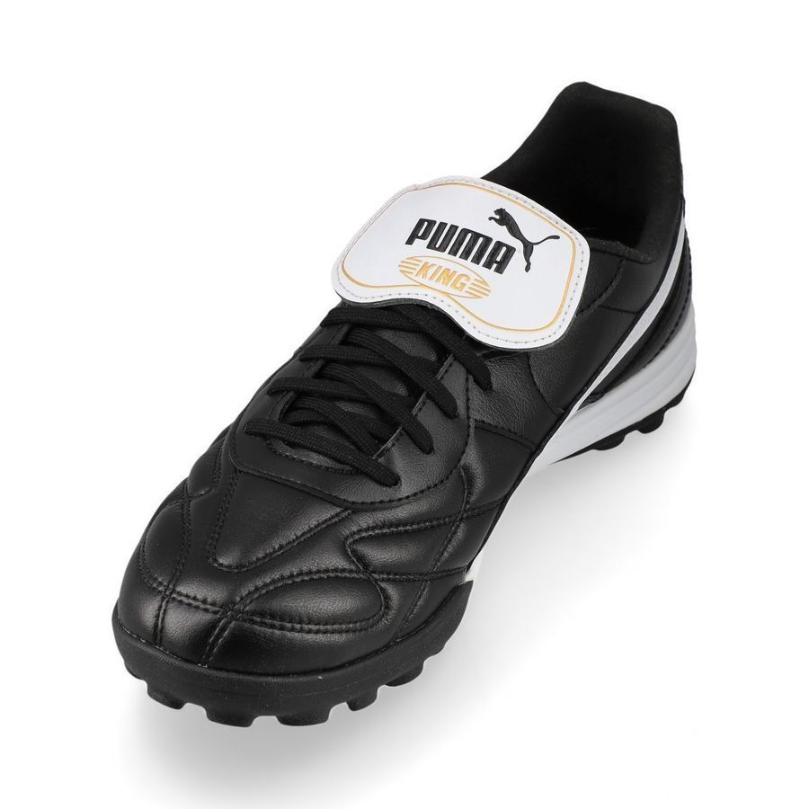 Puma King Top (K-BETTER) TT Turf Soccer Cleat - Black/White/Gold