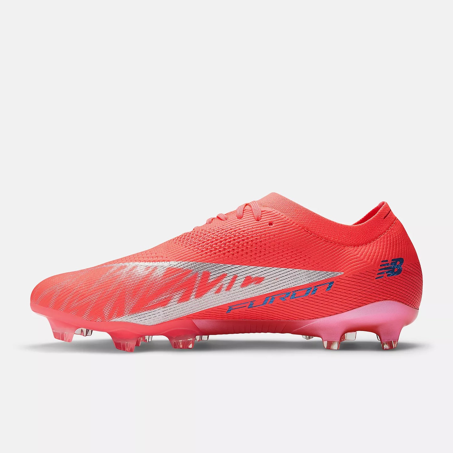New Balance Furon V8 Elite FG Firm Ground Soccer Cleat - Energy Red/NB Navy/Light Cyclone