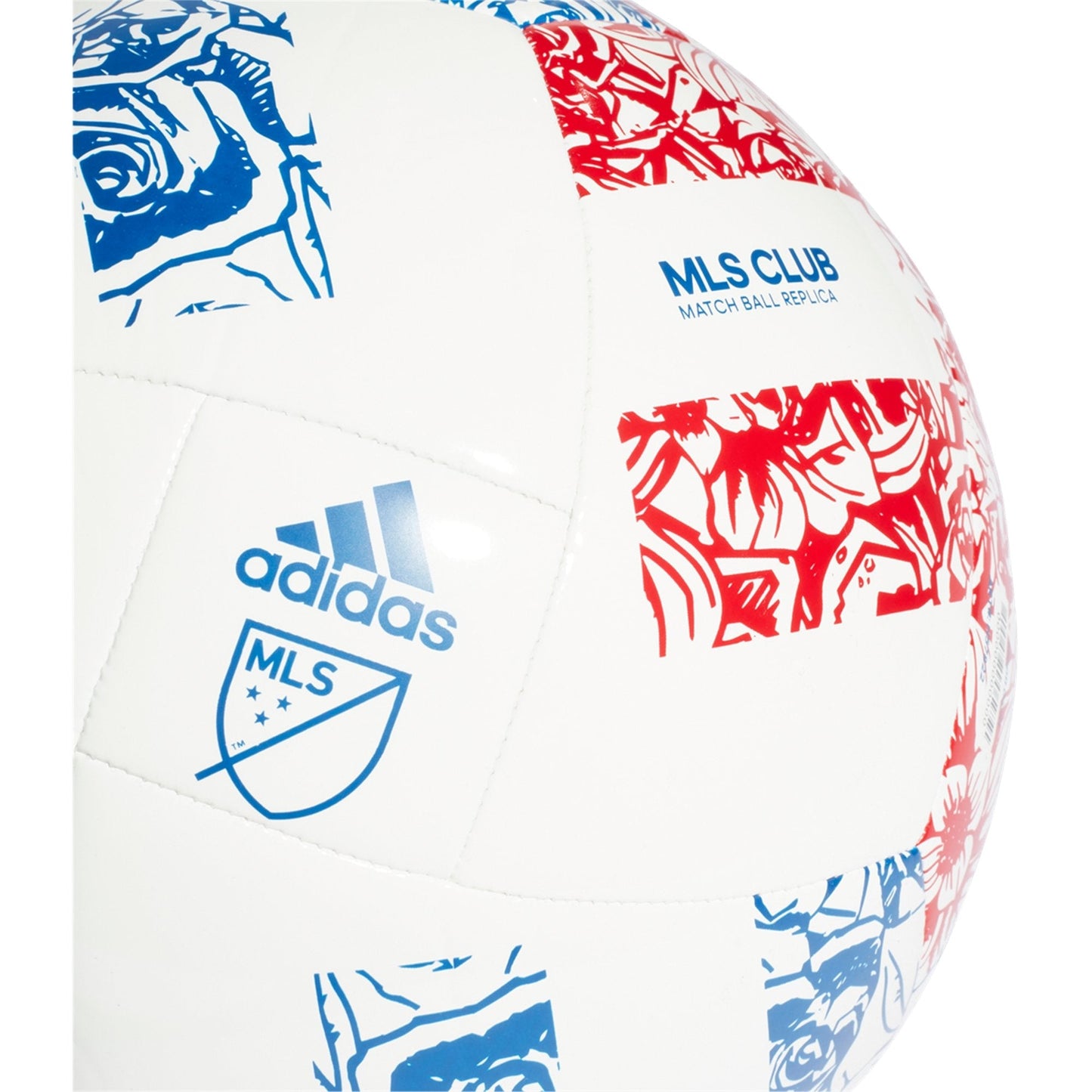 Adidas 2022 MLS Club Soccer Ball - White/Power Blue/Team Collegiate Red