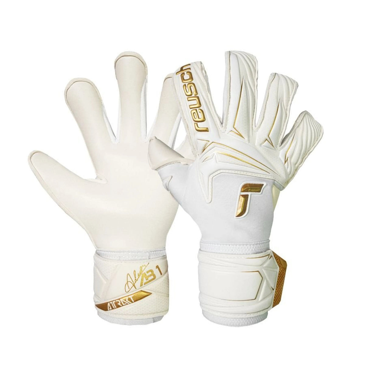 Reusch Attrakt Alisson Becker 1 Duo Goalkeeper Gloves - White/Gold