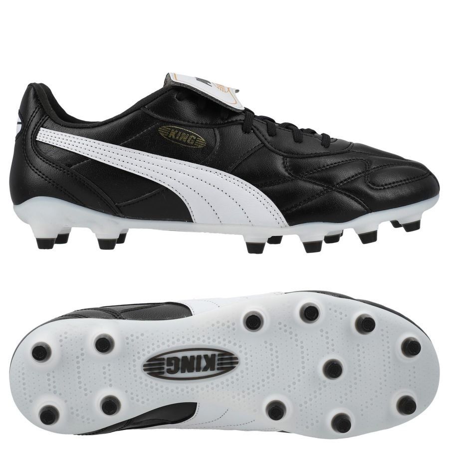 Puma King Top (K-BETTER) FG/AG Firm Ground Soccer Cleat - Black/White/Gold
