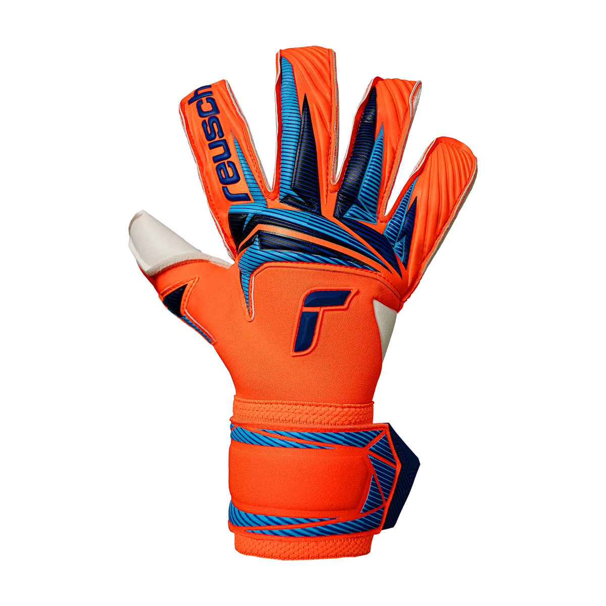 Reusch Attrakt Gold x Evolution Goalkeeper Gloves - Shocking Orange/Blue
