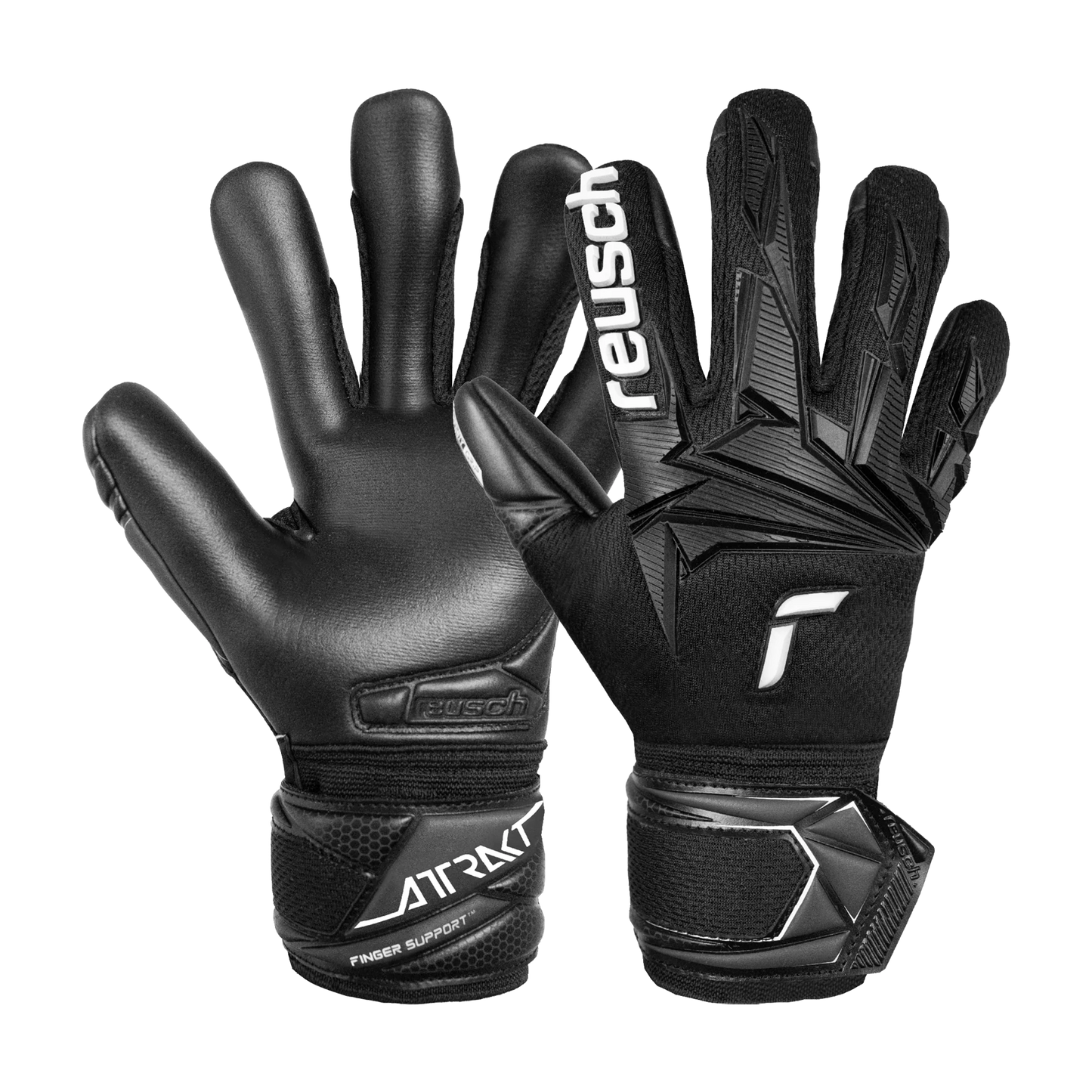 Reusch Attrakt Infinity Finger Support Junior Goalkeeper Glove - Black