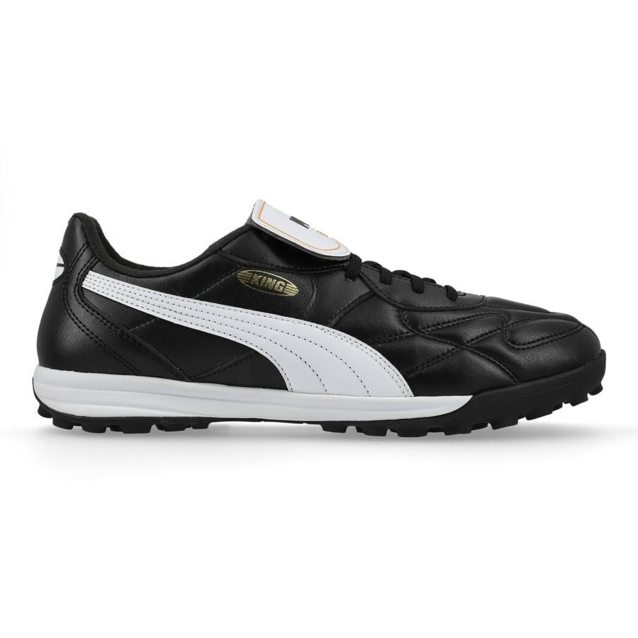 Puma King Top (K-BETTER) TT Turf Soccer Cleat - Black/White/Gold