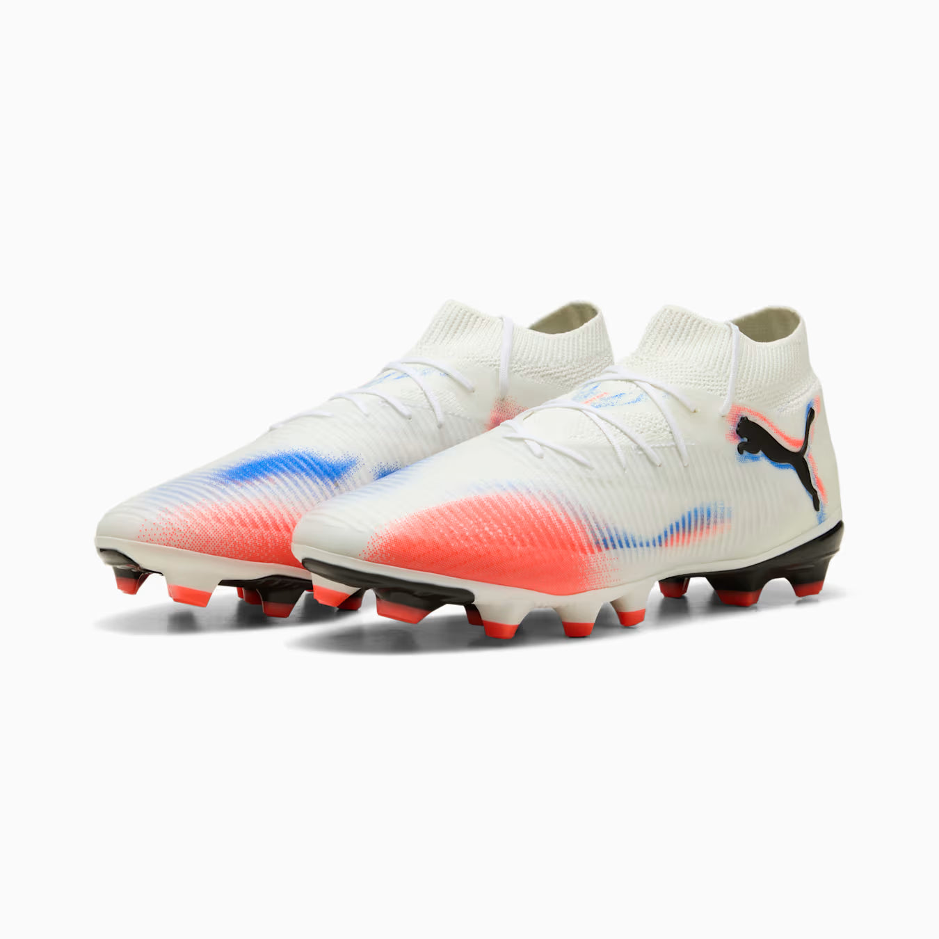 Puma Future 8 Pro FG/AG Firm Ground Soccer Cleat - White/Black/Glowing Red