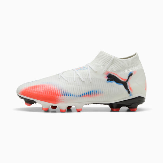 Puma Future 8 Pro FG/AG Firm Ground Soccer Cleat - White/Black/Glowing Red