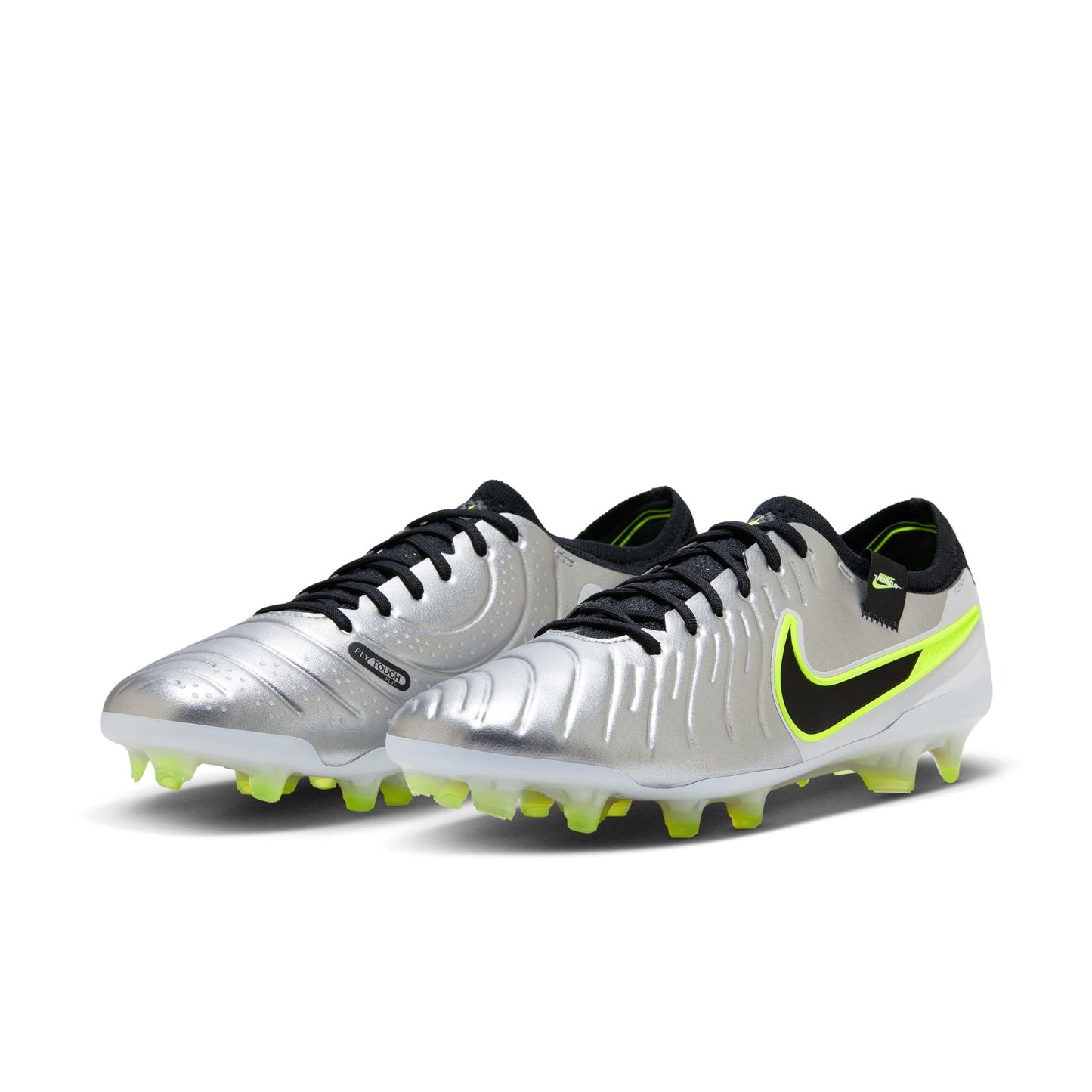 Nike Tiempo Legend 10 Elite FG Firm Ground Soccer Cleat - Metallic Silver/Black/Volt