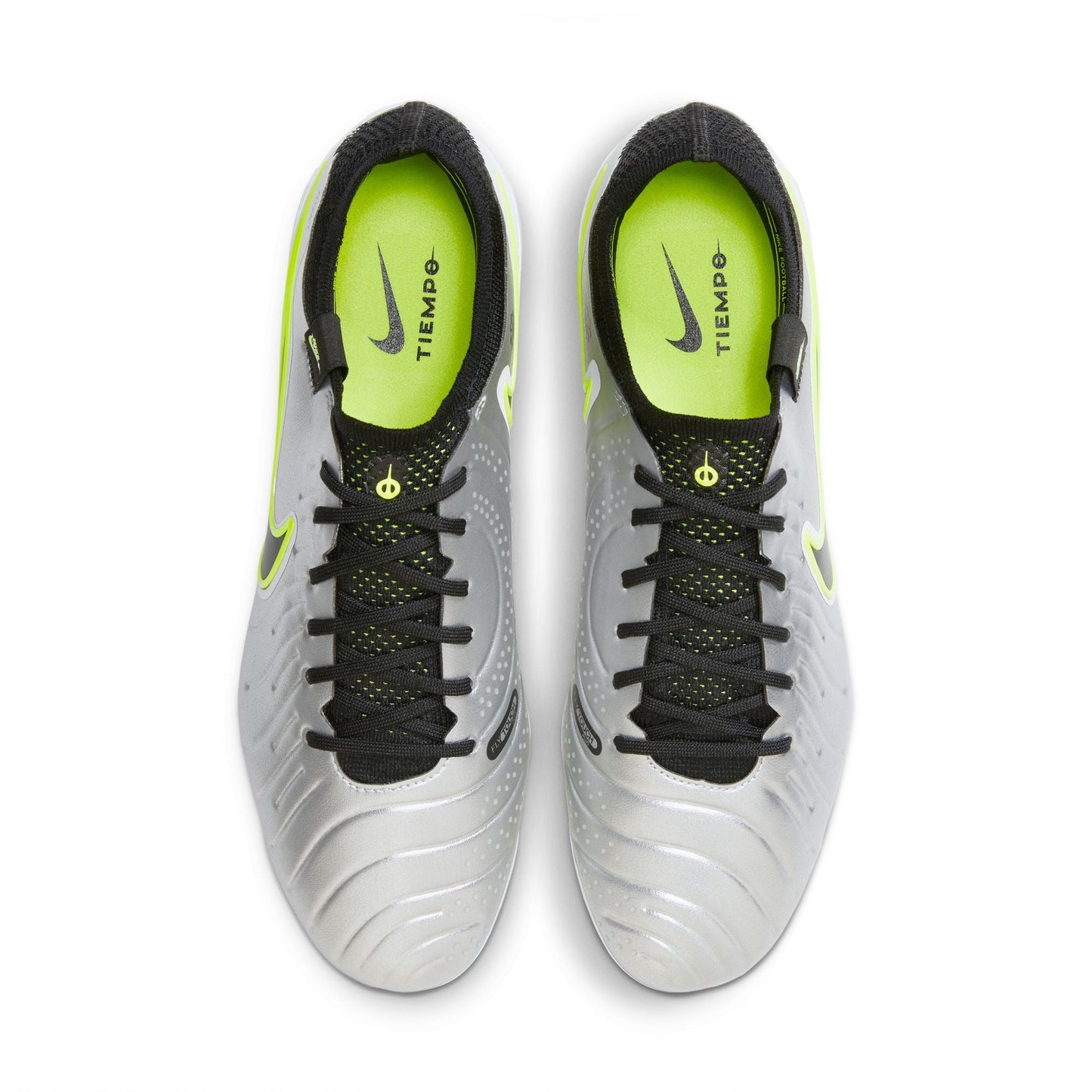 Nike Tiempo Legend 10 Elite FG Firm Ground Soccer Cleat - Metallic Silver/Black/Volt