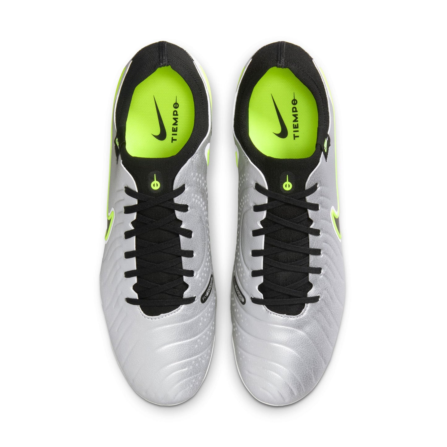 Nike Tiempo Legend 10 Pro FG Firm Ground Soccer Cleat - Metallic Silver/Black/Volt