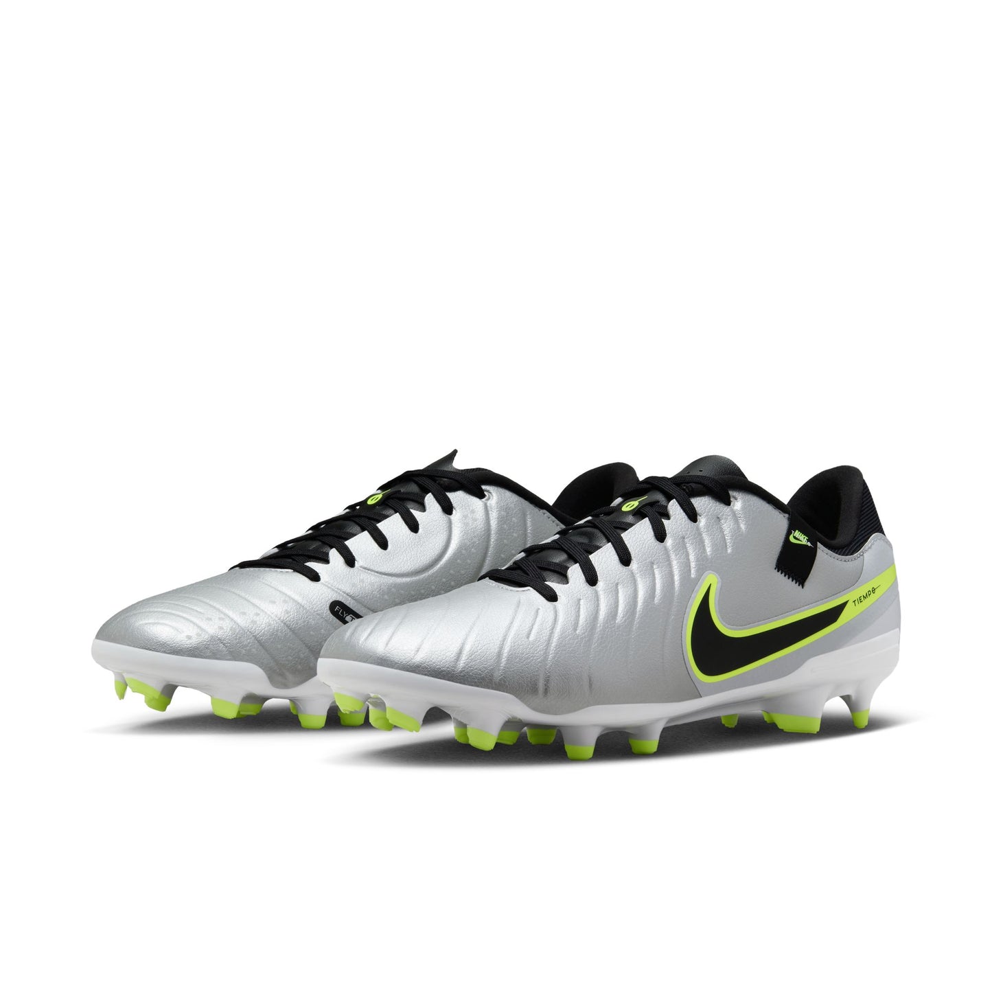 Nike Tiempo Legend 10 Academy FG Firm Ground Soccer Cleat - Metallic Silver/Black/Volt