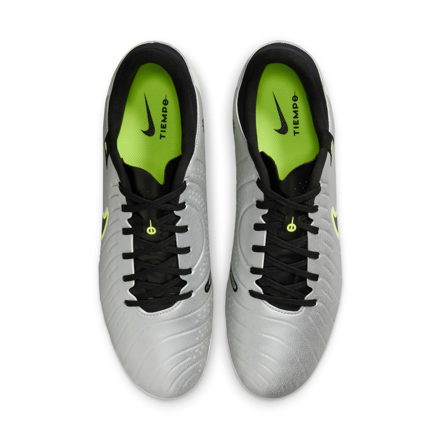 Nike Tiempo Legend 10 Academy FG Firm Ground Soccer Cleat - Metallic Silver/Black/Volt