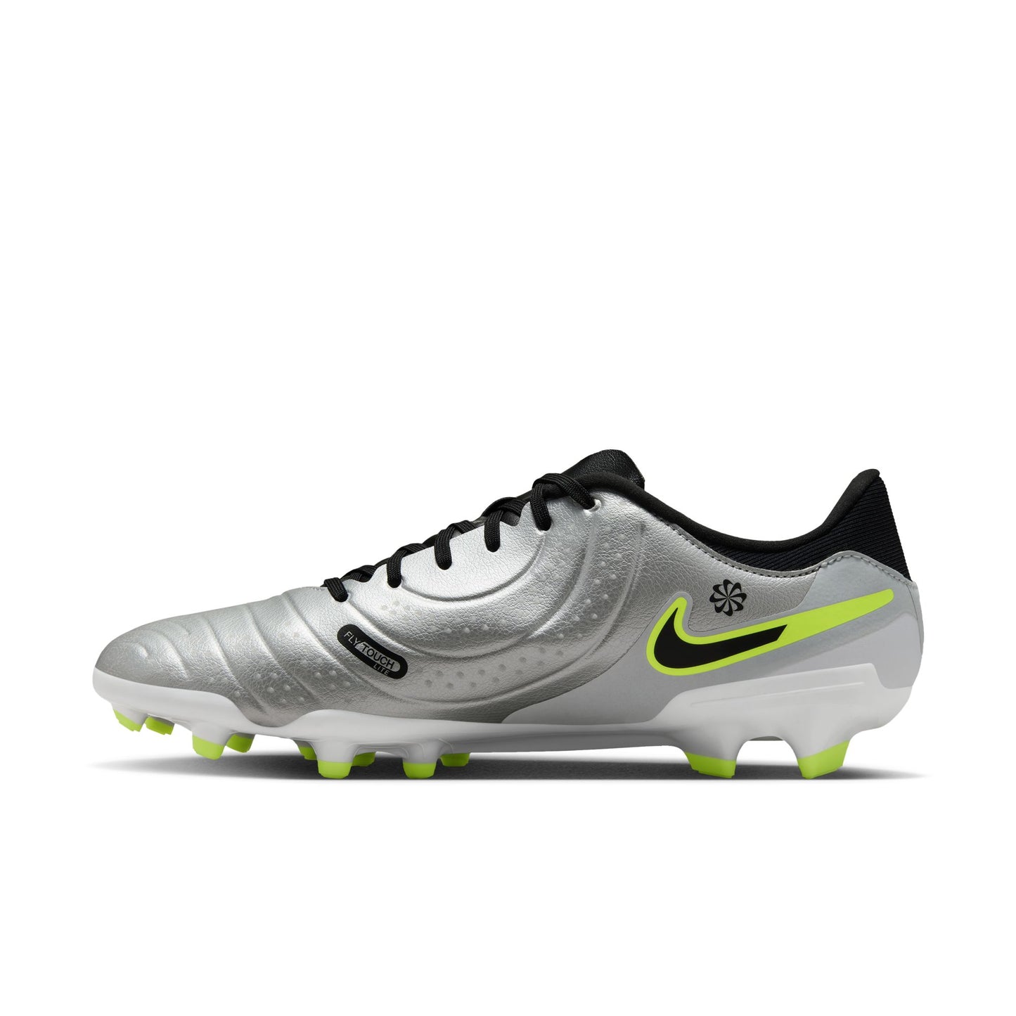 Nike Tiempo Legend 10 Academy FG Firm Ground Soccer Cleat - Metallic Silver/Black/Volt