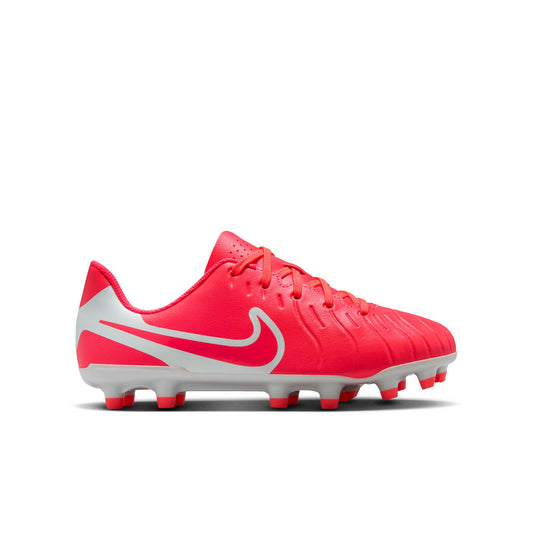 Nike Junior Tiempo Legend 10 Club FG Firm Ground Soccer Cleat - Hot Lava/White