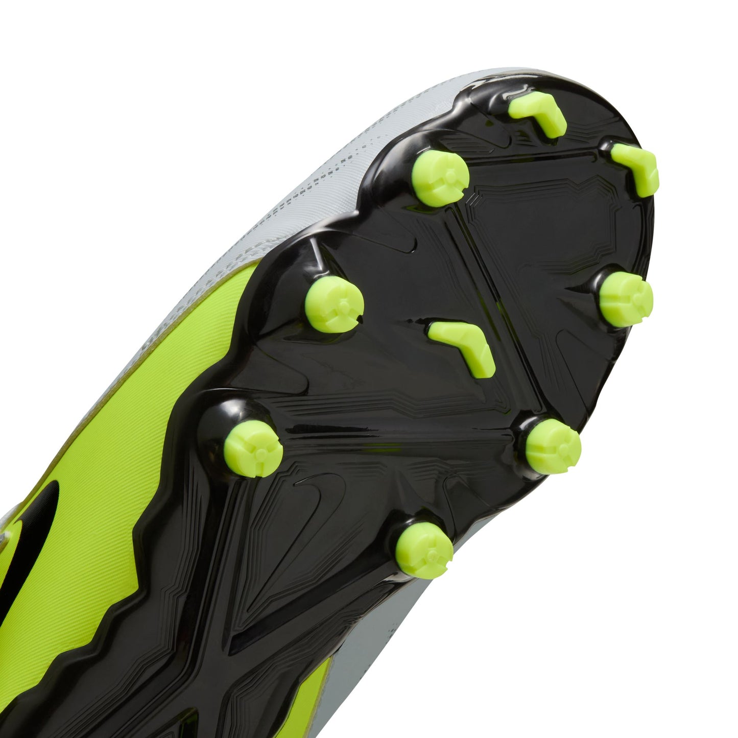 Nike Junior Phantom GX 2 Academy FG Firm Ground Soccer Cleat - Metallic Silver/Black/Volt