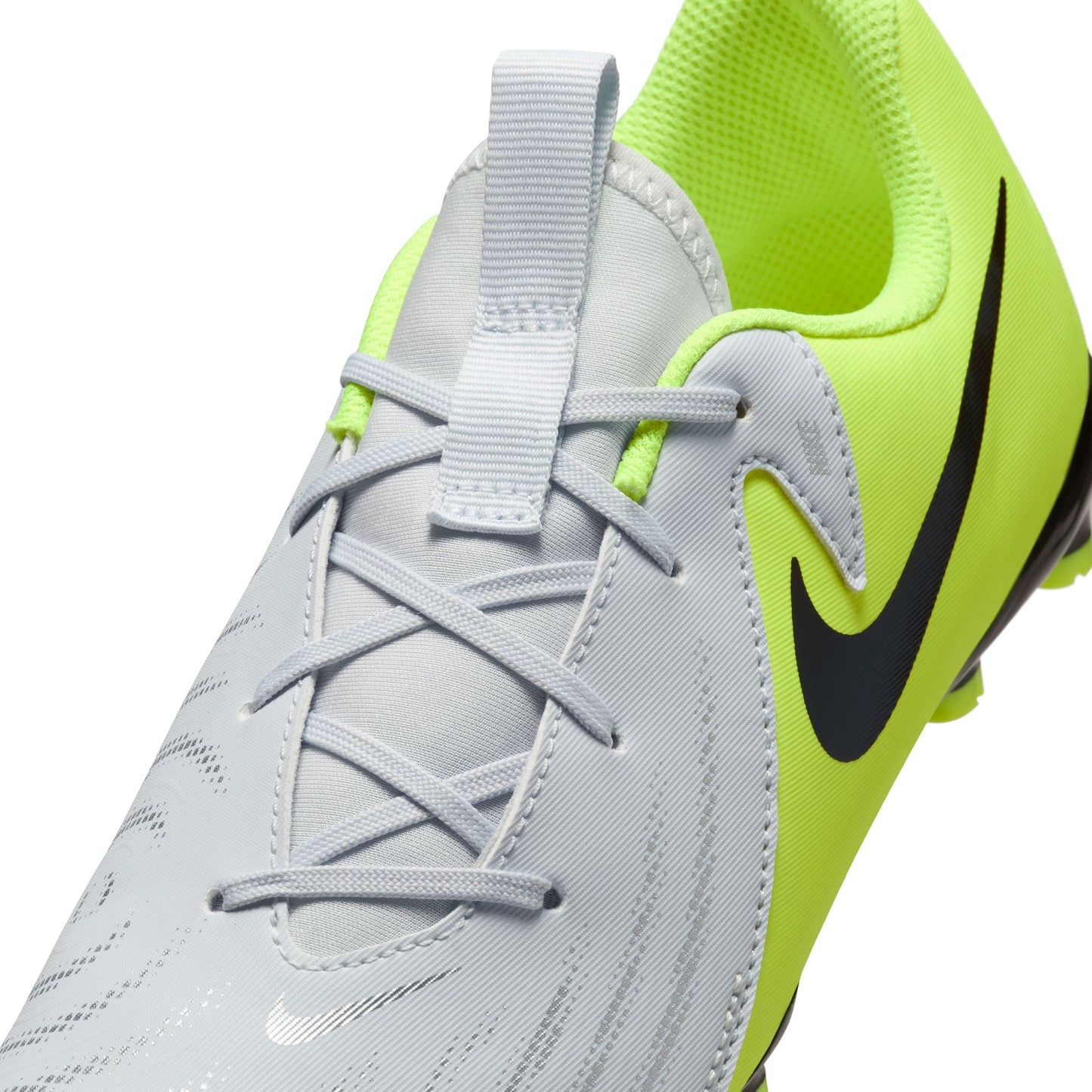 Nike Junior Phantom GX 2 Academy FG Firm Ground Soccer Cleat - Metallic Silver/Black/Volt