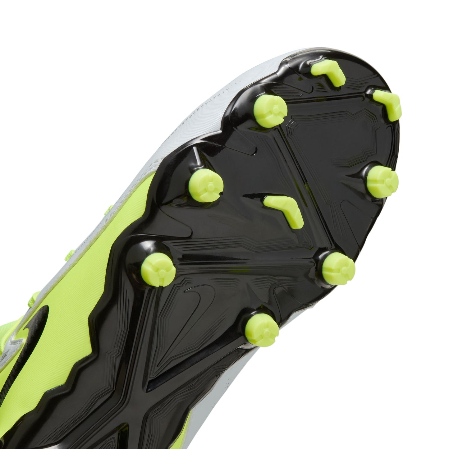 Nike Junior Phantom Luna 2 Academy FG Firm Ground Soccer Cleat - Metallic Silver/Black/Volt