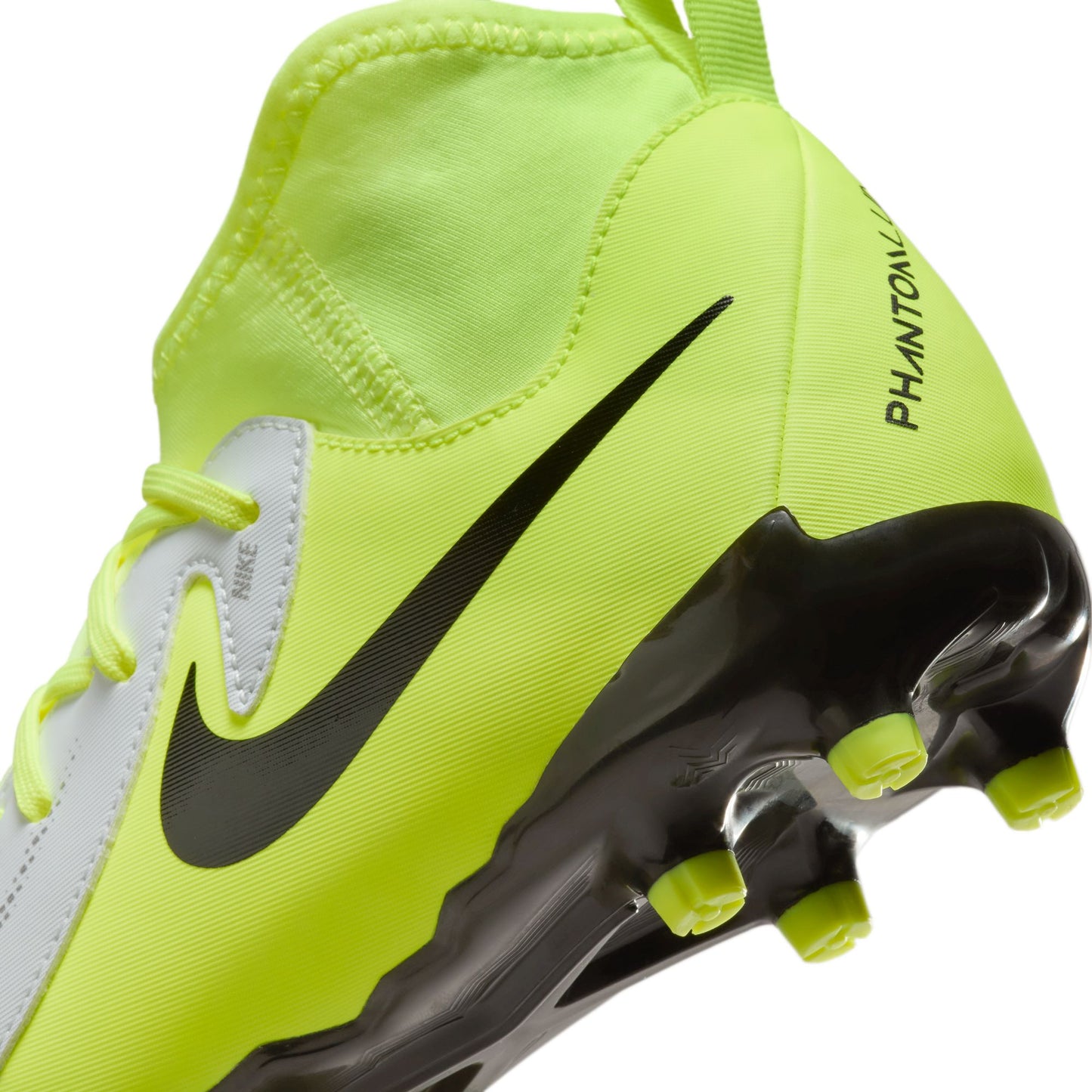 Nike Junior Phantom Luna 2 Academy FG Firm Ground Soccer Cleat - Metallic Silver/Black/Volt