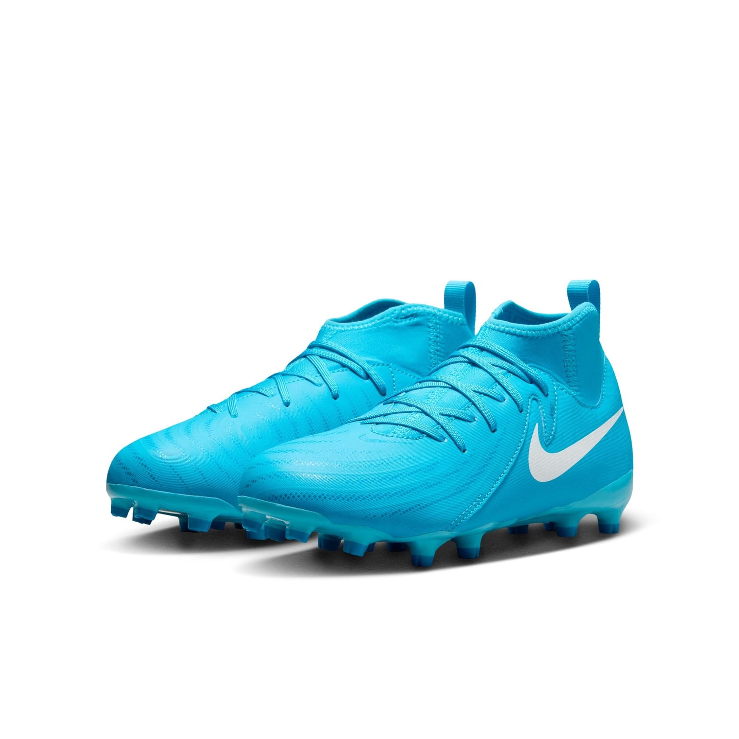 Nike Junior Phantom Luna II Academy FG/MG Firm Ground Soccer Cleat - Blue Fury/White