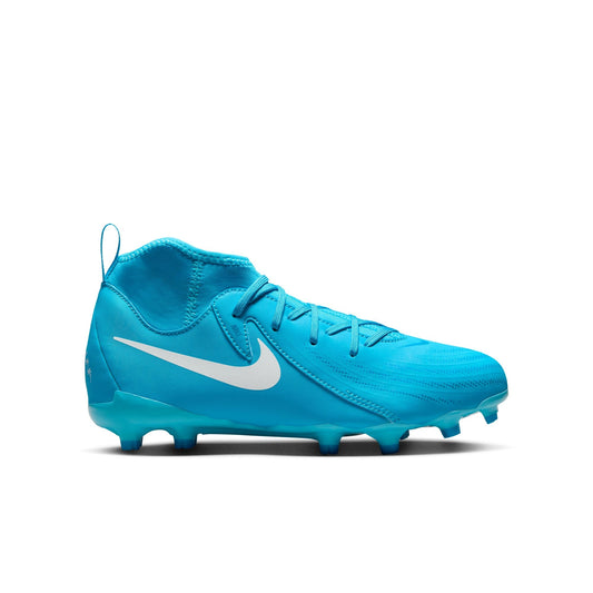 Nike Junior Phantom Luna II Academy FG/MG Firm Ground Soccer Cleat - Blue Fury/White