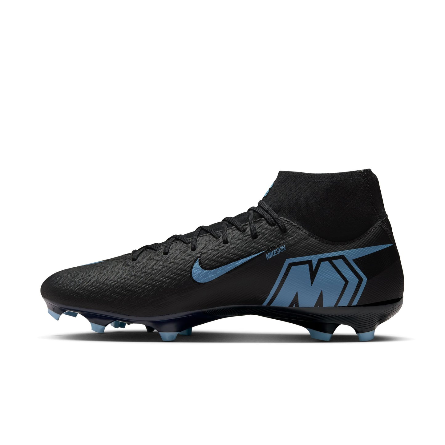 Nike Mercurial Superfly 10 Academy FG Firm Ground Soccer Cleat - Black/Ice Blue