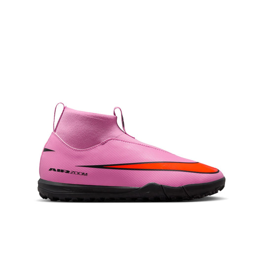 Nike Junior Zoom Mercurial Superfly 10 Academy TF Turf Soccer Cleat - Magic Flamingo/Black/ Crimson