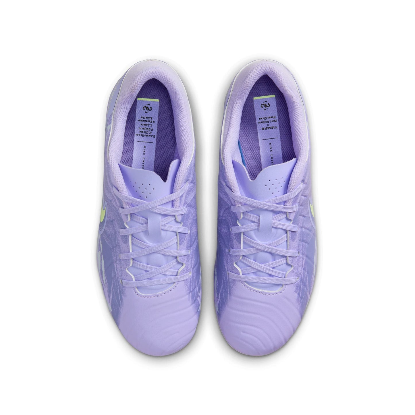 Nike United Junior Tiempo Legend 10 Academy FG Firm Ground Soccer Cleats- Purple Agate/Barely Volt