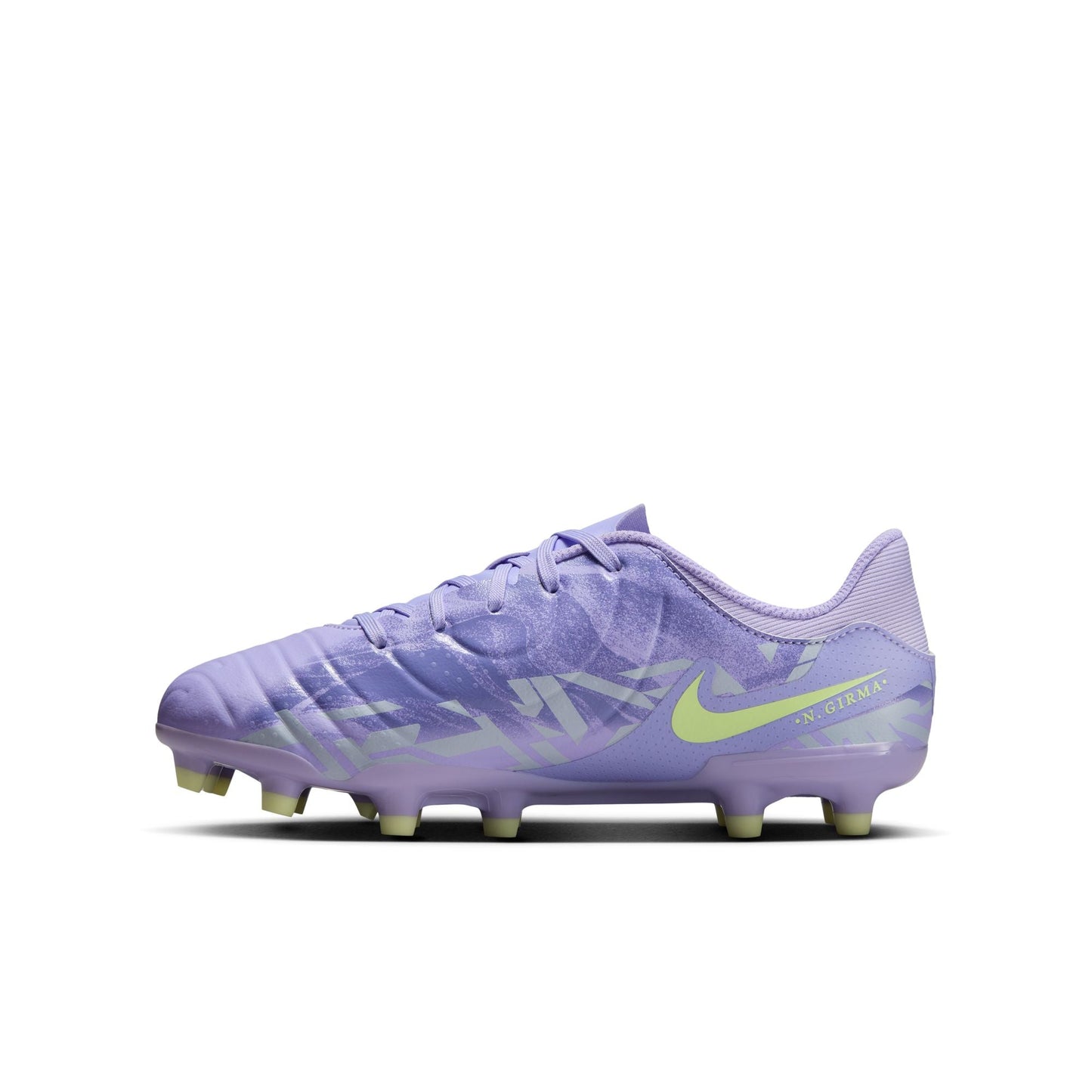 Nike United Junior Tiempo Legend 10 Academy FG Firm Ground Soccer Cleats- Purple Agate/Barely Volt