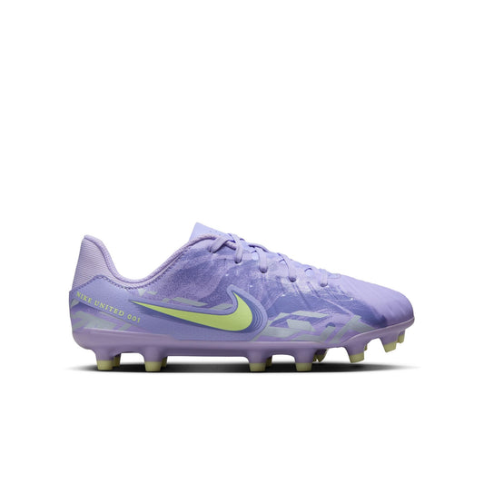 Nike United Junior Tiempo Legend 10 Academy FG Firm Ground Soccer Cleat - Purple Agate/Barely Volt