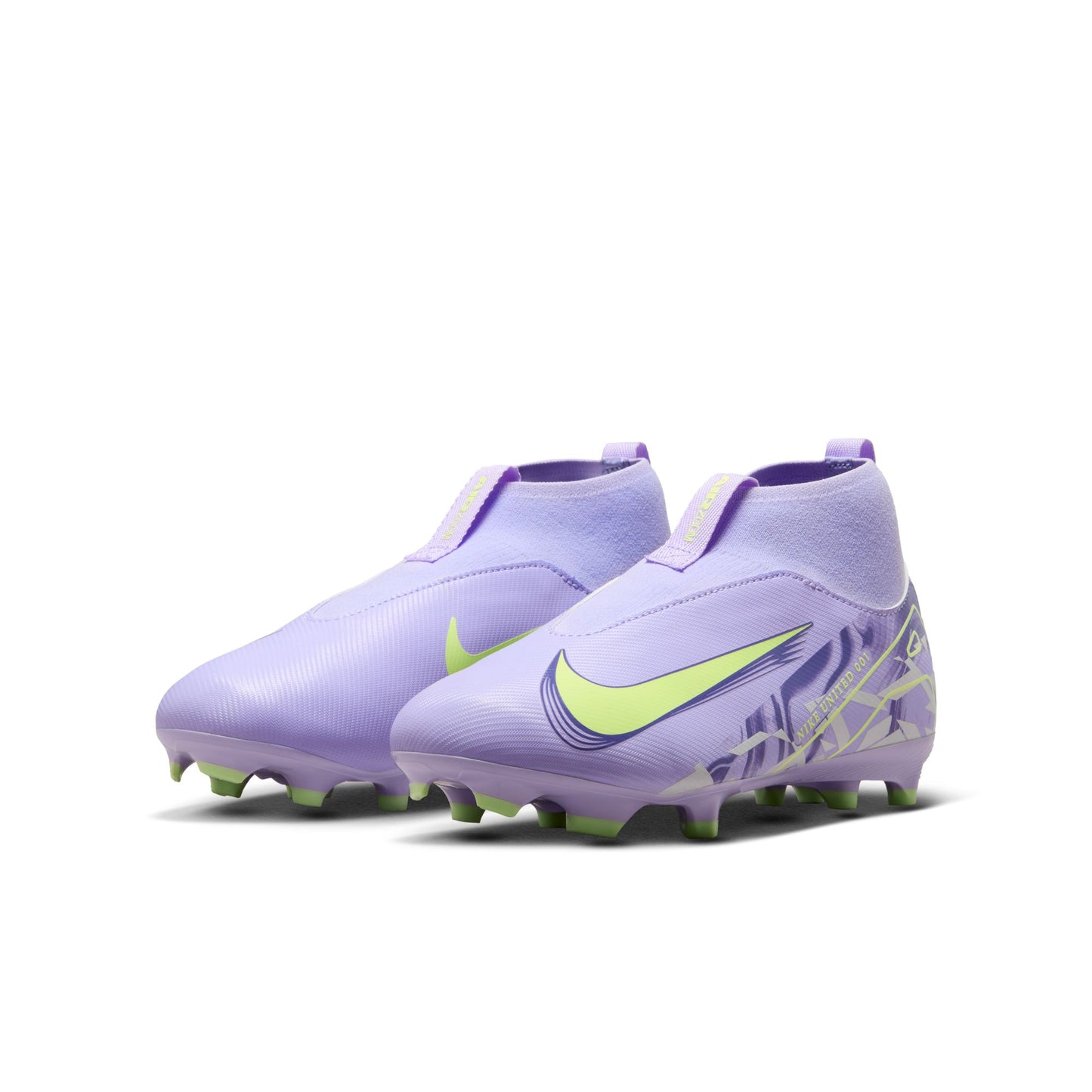 Nike United Junior Mercurial Superfly 10 Firm Ground Soccer Cleat - Purple Agate/Barely Volt