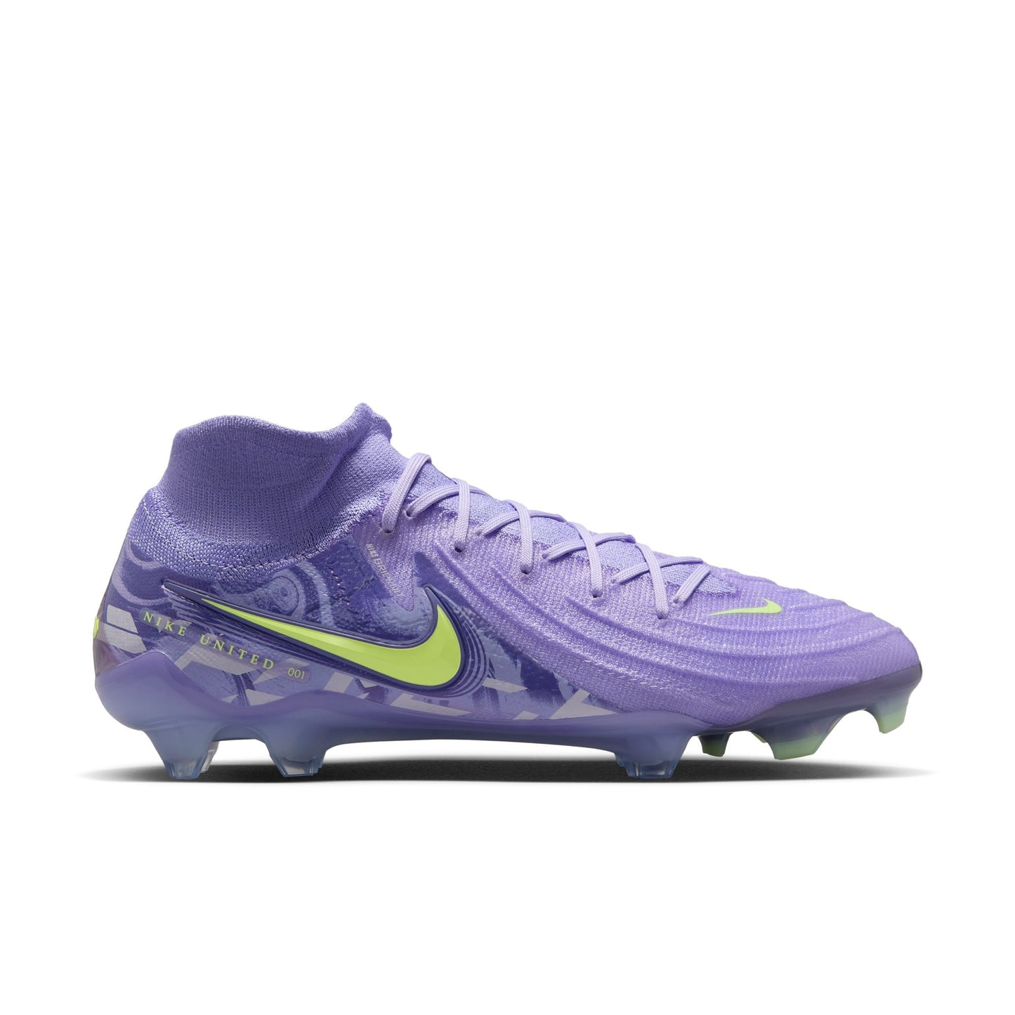 Nike United Phantom Luna 2 Elite FG Firm Ground Soccer Cleat - Purple Agate/Barely Volt