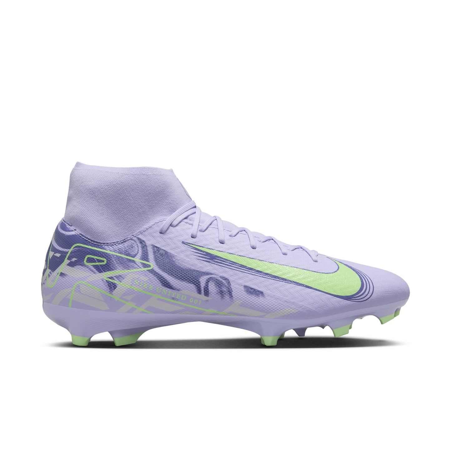 Nike United Mercurial Superfly 10 Academy FG Firm Ground Soccer Cleat - Purple Agate/Barely Volt