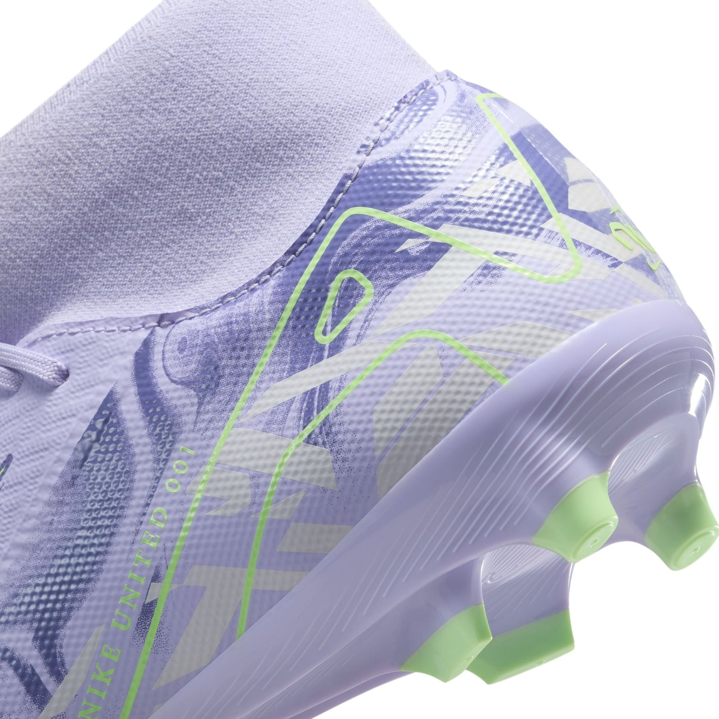 Nike United Mercurial Superfly 10 Academy FG Firm Ground Soccer Cleat - Purple Agate/Barely Volt