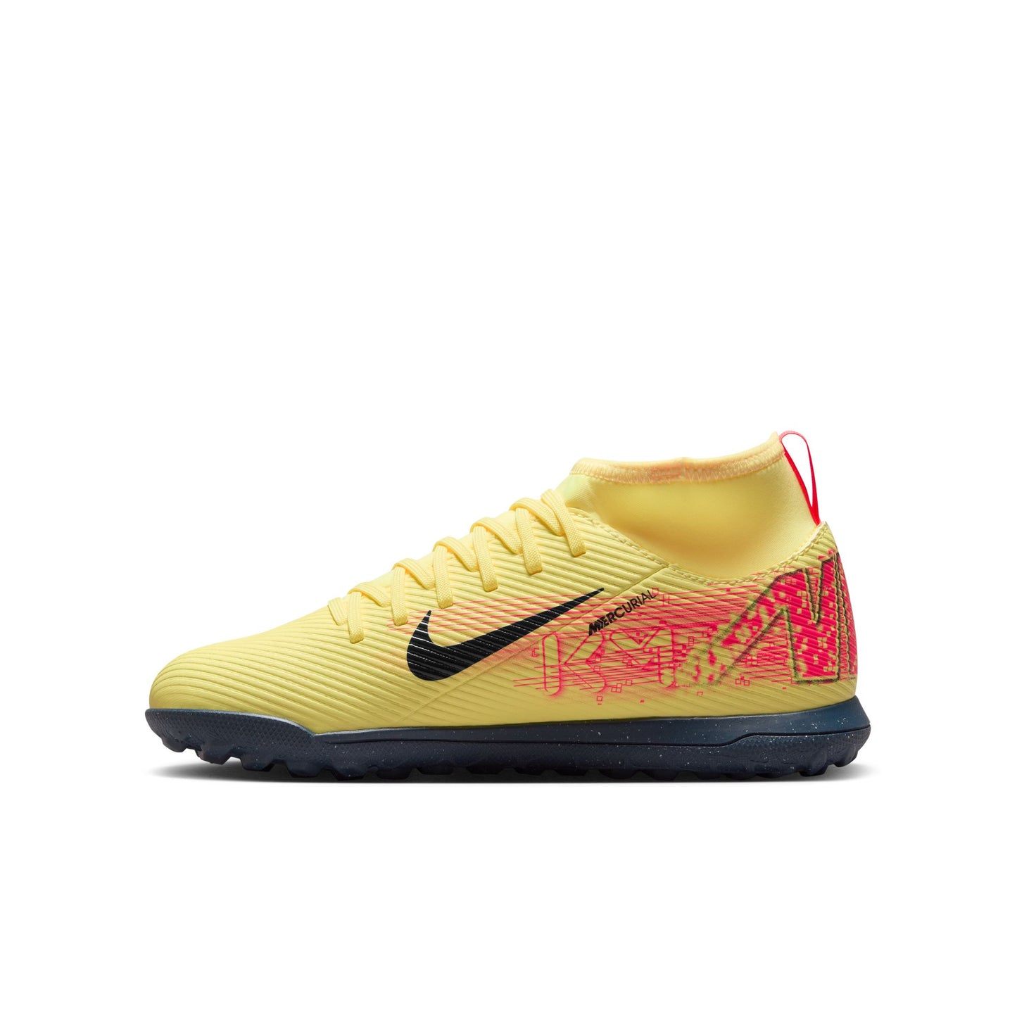 Nike Junior "Kylian Mbappe" Mercurial Superfly 10 Club TF Turf Soccer Cleat - Lt Laser Orange/Armory Navy