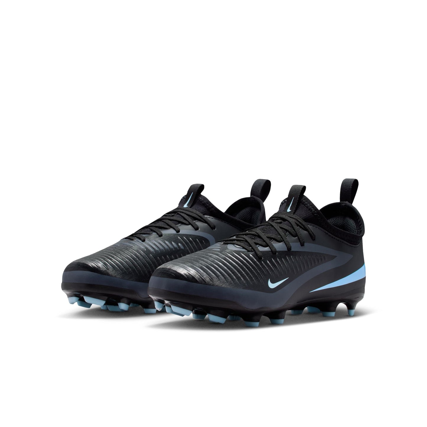 Nike Junior Phantom 6 Low Academy FG Firm Ground Soccer Cleat - Black/Ice Blue