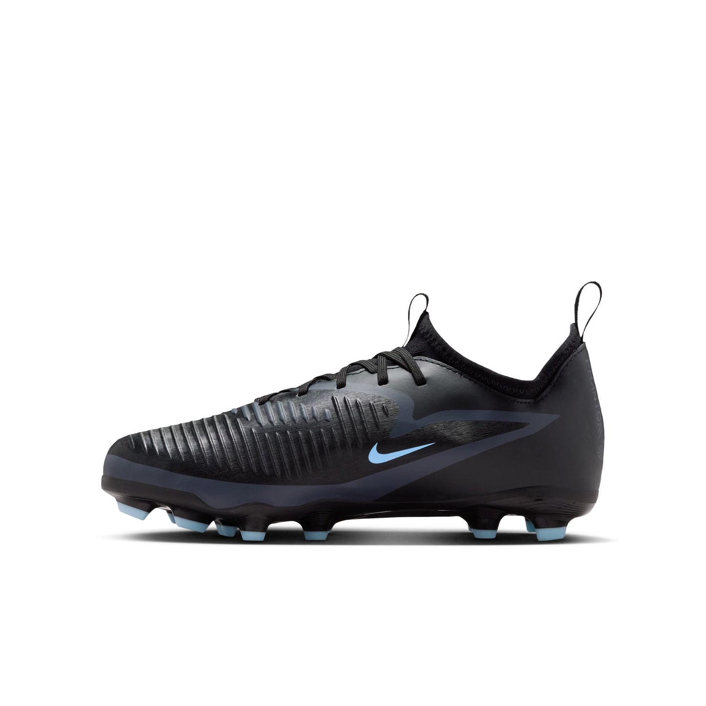 Nike Junior Phantom 6 Low Academy FG Firm Ground Soccer Cleat - Black/Ice Blue