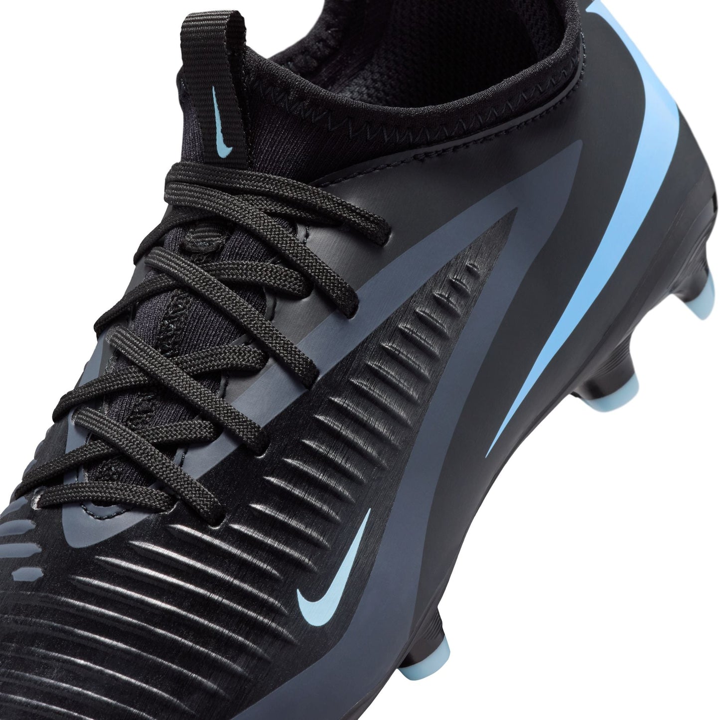 Nike Junior Phantom 6 Low Academy FG Firm Ground Soccer Cleat - Black/Ice Blue