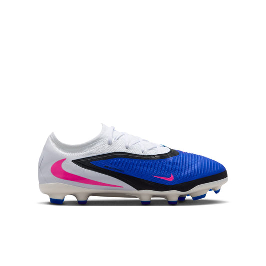 Nike Junior Phantom 6 Low Pro FG Firm Ground Soccer Cleat - Racer Blue/Pink Blast/White